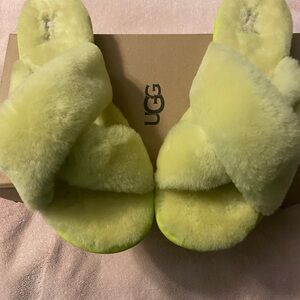 UGG Yellow Plush Sandals